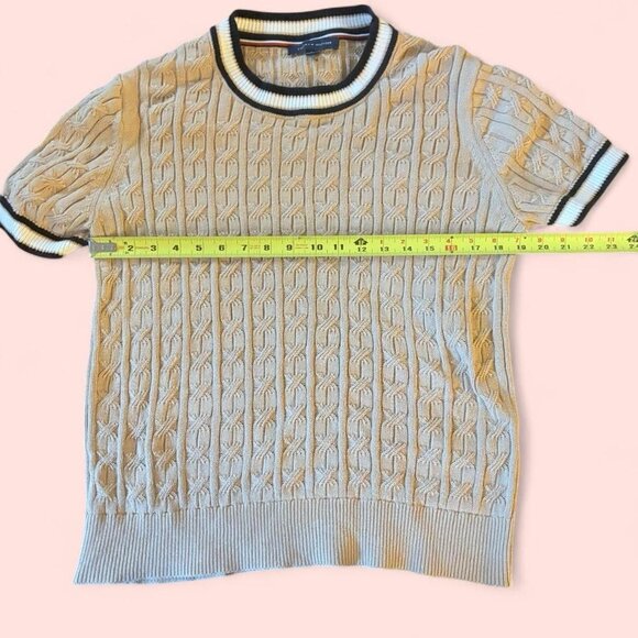 Tommy Hilfiger Cable Knit Short Sleeve Sweater – X - Picture 6 of 6